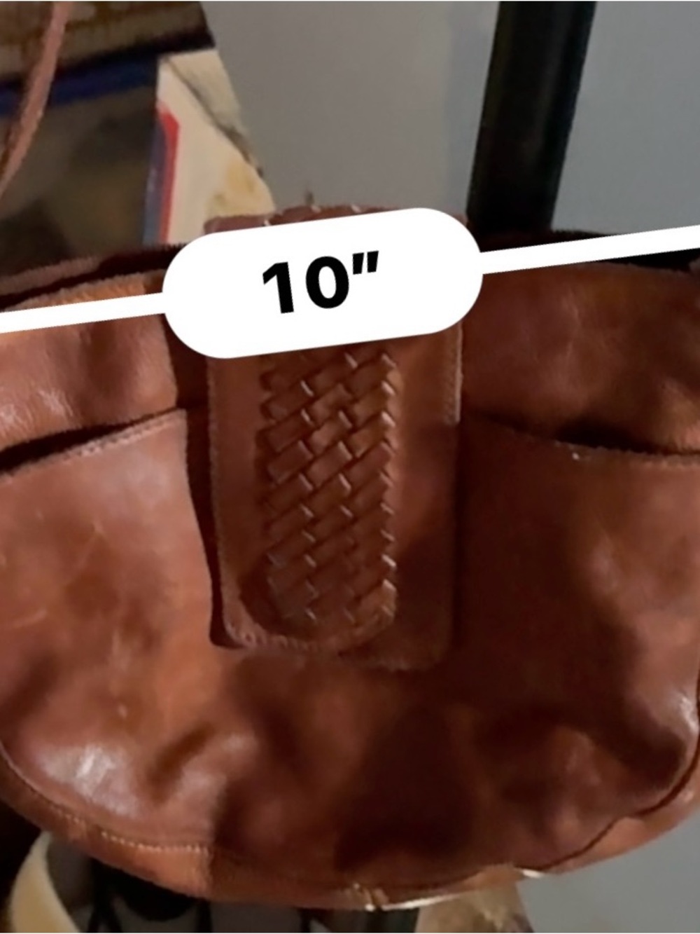 Brown Leather Crossbody Bag with Flap Closure - Picture 7 of 7